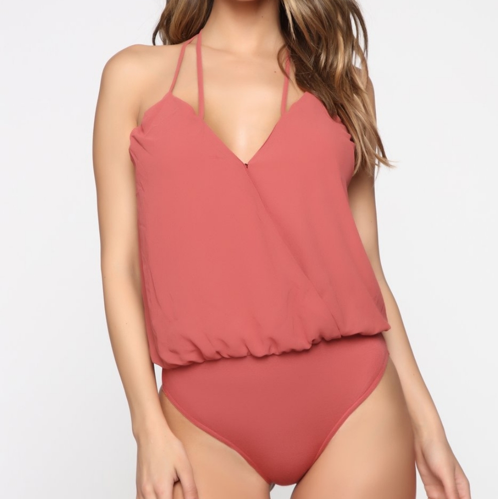Fashion Nova I'll Take It From Here Cutout Bodysuit Rust Orange